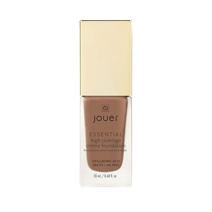 Jouer Essential High Coverage Crème Foundation - Available in 50 Shades for All Skin Tones - Healthy Ingredients - Paraben, Gluten & Cruelty Free - Vegan Friendly