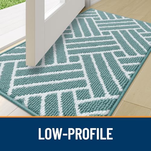 OLANLY Indoor Door Mat 36x24, Low-Profile Doormat, Sage Green - Image 4