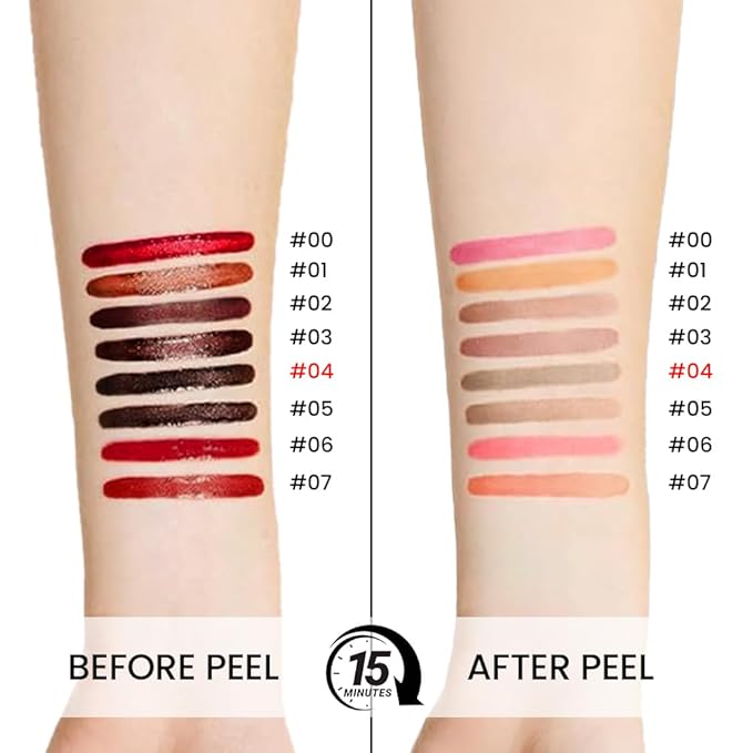 Matte Liquid Lip Stain Peel Off Lip Liner Tattoo - Light Taupe, Waterproof Smudge-Proof Lip Gloss, Long-Lasting Non-Stick Cup Formula, Natural Peel Off Design for All Skin Types #4