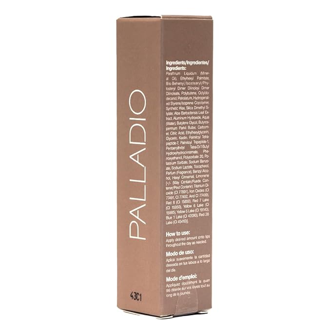 Palladio Butter Balm - Hydrating Lip Balm with Sheer Tint, Aloe, Peptides, Shea Butter, and Vegan Formulation for Instant Moisture, Shine, and Soothing Lip Care, Caramel Glazed