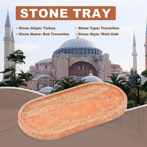Koville Turkish Natural Travertine Tray, Countertop Organizer, Catchall - Image 4