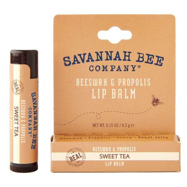 Savannah Bee Lip Balm Hanger 0.15 oz - Invigorating Mint Flavor - Natural Ingredients for Supple, Soft Lips - Convenient Hanger Design (.15 Oz, Sweet Tea)