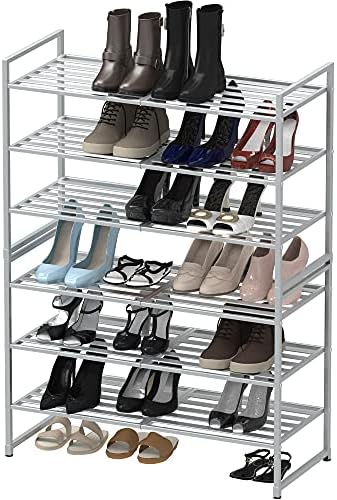 Simple Houseware 3-Tier Stackable Metal Panel Shoe Rack - Image 6