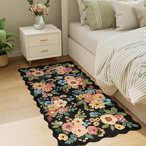 DUKINO 2x4 Rug for Entryway, Floral Washable Kitchen Rugs Non Slip - Image 6