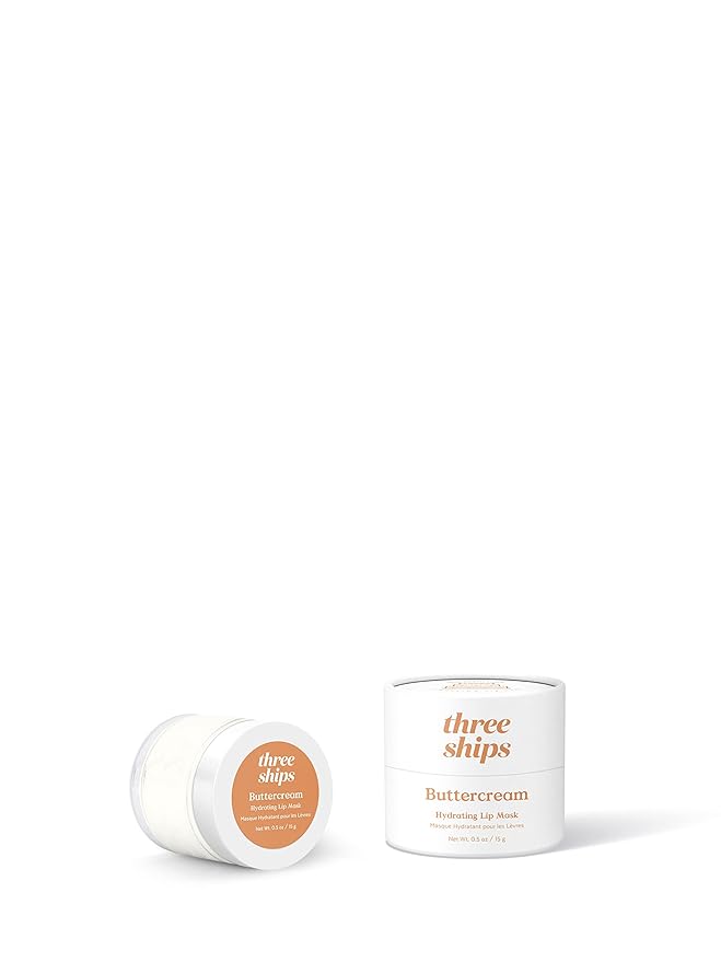 Three Ships Buttercream Hydrating Lip Mask – Intensive Vegan Lip Moisturizer – As Seen on TV – Soothing, Natural Lip Conditioner Treatment for Dry, Damaged Lips, 15g