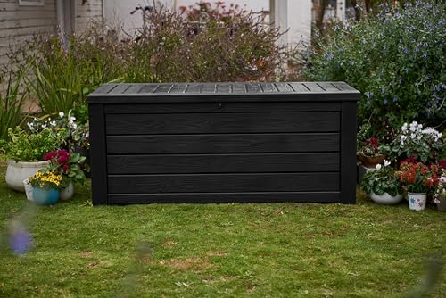 Keter Westwood Outdoor Storage Deck Box, 150 Gallon, Dark Grey - Image 4