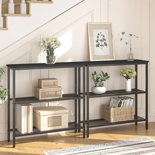 HOOBRO 29.5" Narrow Console Table, 3 Tier Entryway Table, Thin Sofa Table - Image 4