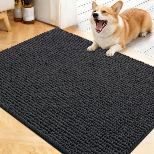 OLANLY Dog Door Mat for Muddy Paws 40x32, Extra Absorbent Chenille Mud Mat by OLANLY