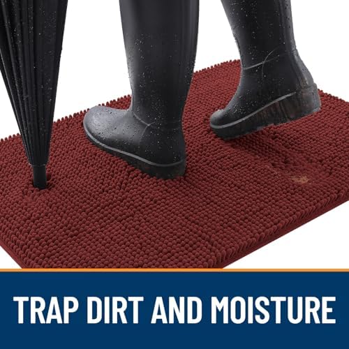 OLANLY Dog Door Mat for Muddy Paws 59x32, Super Absorbent Chenille Mud Mat - Image 2
