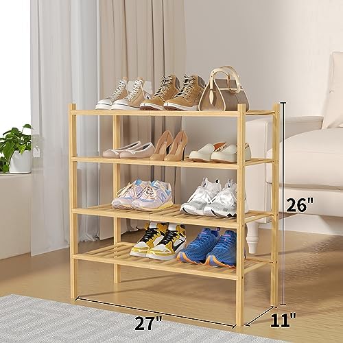 ROMGUAR CRAFT 4 Tier Bamboo Shoe Rack - Image 3