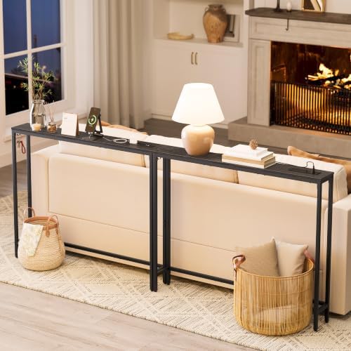 VASAGLE 39.4" Console Table Set of 2, Couch Tables by VASAGLEbySONGMICSHOME