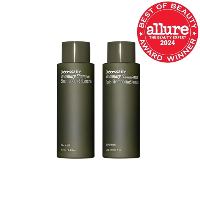 Nécessaire Rosemary Hair Duo | Multi-Protien Strengthening Shampoo + Conditioner For Thinning Hair. For Women + Men. Good For All Hair Types/Textures. Free Of Sulfates. Color-Safe. 250 ml / 8.4 oz