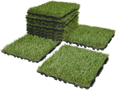 XLX TURF Interlocking Artifical Grass Tiles 18 PCS by XLXTURF