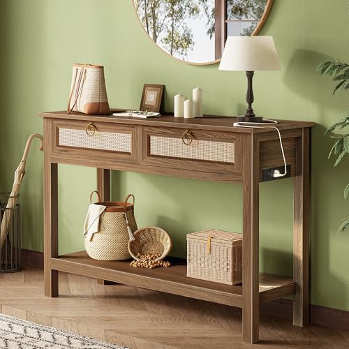 SUPERJARE Rattan Console Sofa Table by SUPERJARE