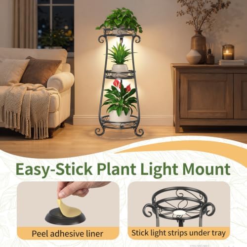 LASZOLA 3 Tiers Metal Corner Plant Stand Tall - Image 6