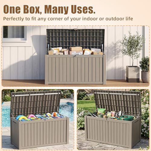 280 Gallon Outdoor Storage Box, Large Patio Deck Box, Tool Storage Bin - Image 4