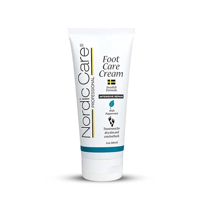 Nordic Care peppermint Foot Care Cream - Intensive Repair Foot Cream With Eucalyptus & peppermint Oil For Dry Feet & Cracked Heels, Foot Care Cream Provide Deep Hydration | (6 oz, Pack of 1)