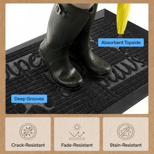 GORILLA GRIP WeatherMAX Door Mat, Indoor Outdoor Use - Image 5