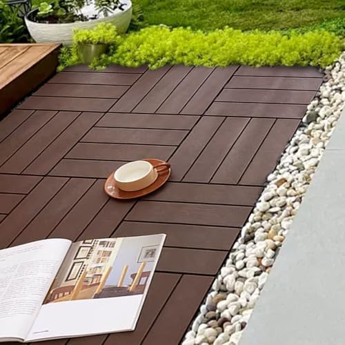 11 Interlocking Deck Tiles, 11.42"x11.42" Patio Tiles - Image 3