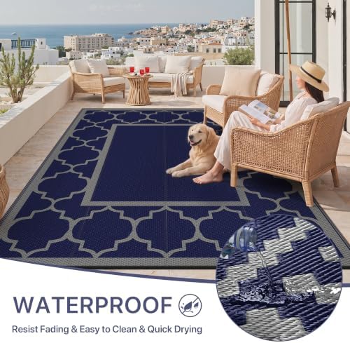 GENIMO Outdoor Rug, Waterproof Plastic Rugs - Image 6