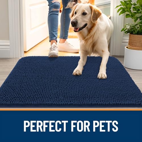 OLANLY Dog Door Mat for Muddy Paws 59x20, Super Absorbent Chenille Mud Mat - Image 6