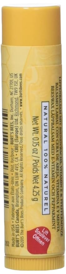 Burt's Bees Beeswax Lip Balm Tube, 15-Ounce Tubes (Pack of 4)