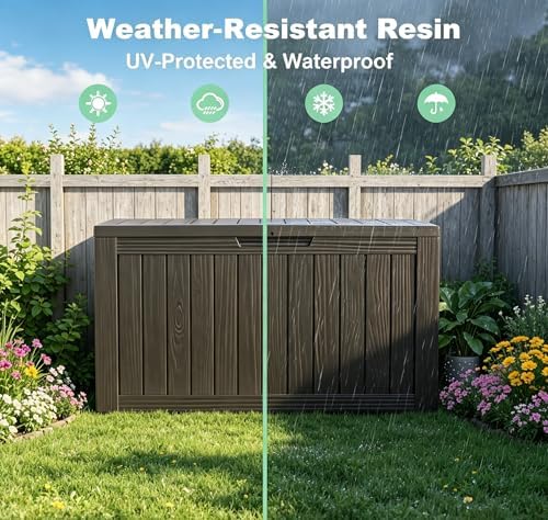 LAUSAINT HOME 150 Gallon Resin Deck Box, Package Delivery Box - Image 6