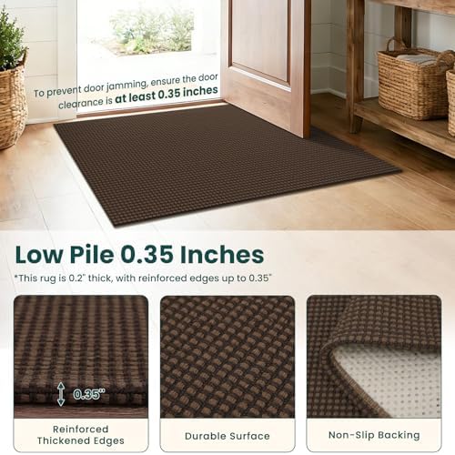 KOZYFLY Woven 2x7 Washable Kitchen Runner Rug, Non Slip Runners - Image 4