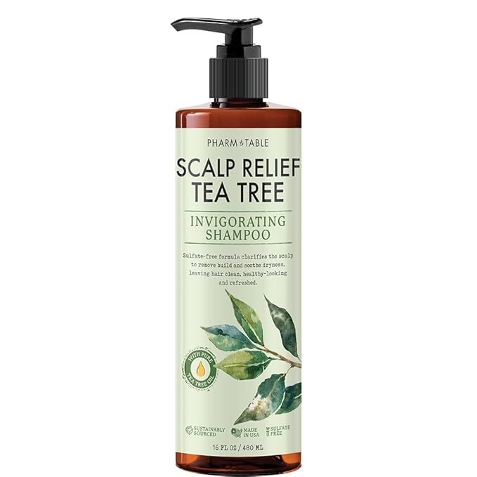 Tea Tree Shampoo For Men and Women, Deep Cleansing Sulfate-Free Formula - Relief for Dry Itchy Scalp - Infused with Tea Tree oil, Mint, Biotin and Vitamin E, 16.2oz