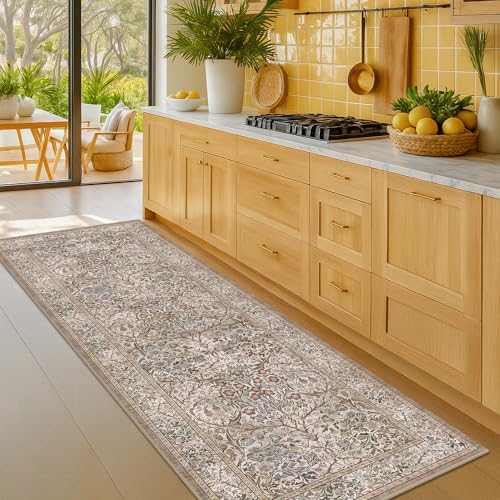 Moss Green 2'6" x 8' Runners for Hallways Non Slip, Extra Long Floor Runner for by HazoHaus