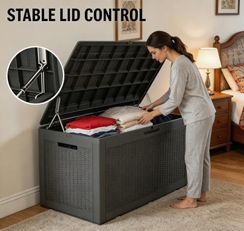 LAUSAINT HOME 320 Gallon Resin Deck Box, Package Delivery Box - Image 4