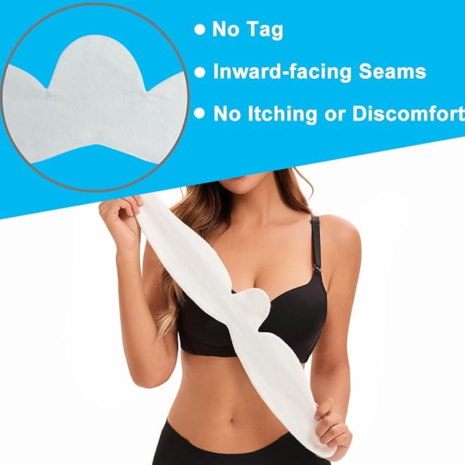 KimYoung Brushed Cotton on Both Sides - Bra Liners for Sweating Rash Breast Sweat Liner Cotton Pads – 6PCS