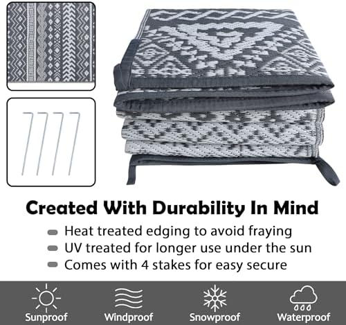 SAND MINE Reversible Mat, Indoor Outdoor Rug Carpet, Reversible Patio Rug - Image 4