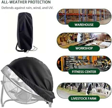 Industrial Fan Cover, 600D Oxford Heavy Duty Outdoor Fan Cover, Waterproof & - Image 7