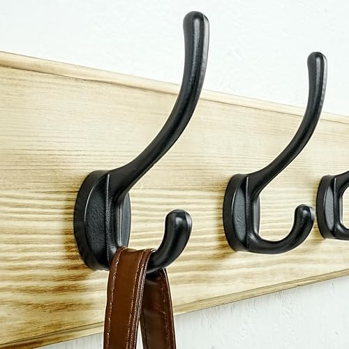 Dseap Coat Rack Wall: Patented, Heavy-Duty, 5-Double-Hooks Wooden Wall Mounted - Image 7