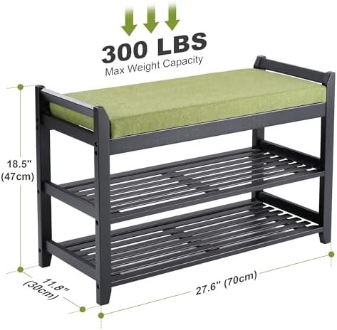 PETKABOO Shoe Rack Bench with Storage 27.6 in, Living Room - Image 3
