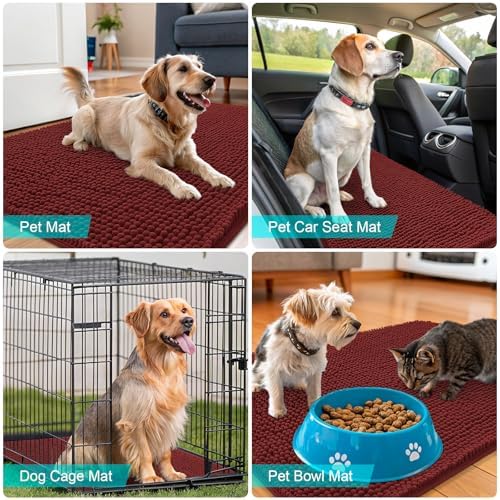 OLANLY Dog Door Mat for Muddy Paws 59x35, Super Absorbent Chenille Mud Mat - Image 7