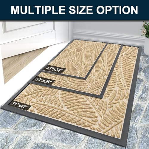 Colorxy Waterproof Front Doormat, Sturdy Natural Rubber Door Mat - Image 7