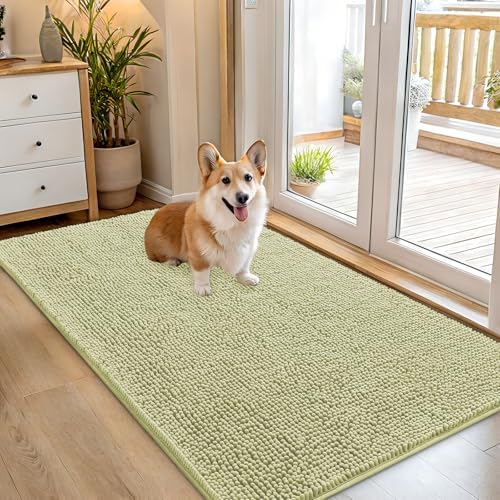 OLANLY Dog Door Mat for Muddy Paws 54x32, Super Absorbent Chenille Mud Mat by OLANLY