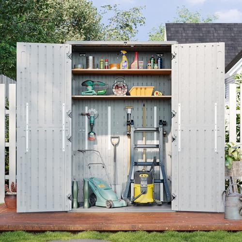 Aoxun Outdoor Storage Shed, 64 Cu.Ft Vertical Resin Sheds - Image 4