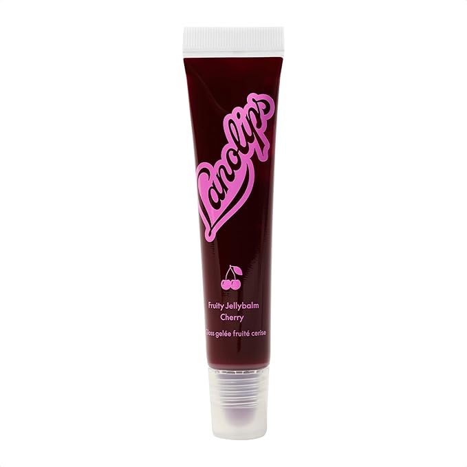 Lanolips Fruity Jellybalm, Cherry - Tinted Lip Balm to Deepen, Brighten & Enhance - Moisturizing Lanolin Lip Balm & Lip Gloss for Everyday Lip Care (10g / 0.35oz)