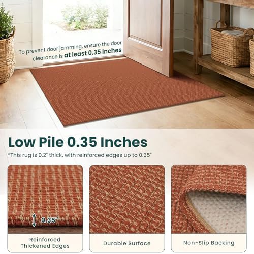 KOZYFLY Woven 2x5 Entry Runner Rug, Washable Runners - Image 4