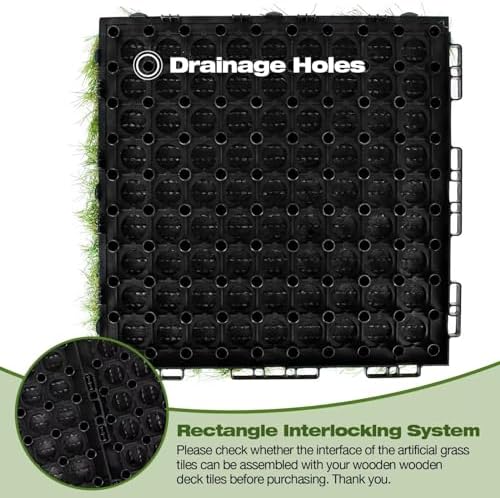 XLX TURF Interlocking Artifical Grass Tiles 18 PCS - Image 4