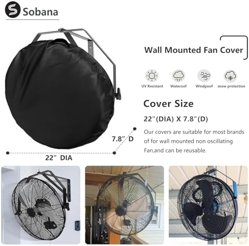 Wall Mount Fan Cover, Fits 18 Inch 20 Inch Industrial Fan and Pedestal Fan - Image 2