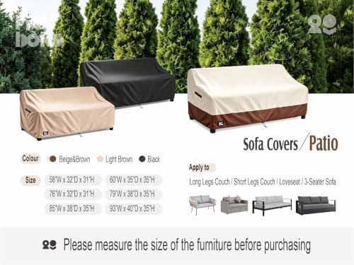 2-Seater Patio Loveseat Cover, 60Wx35Dx35H inches Outdoor Furniture Covers - Image 3