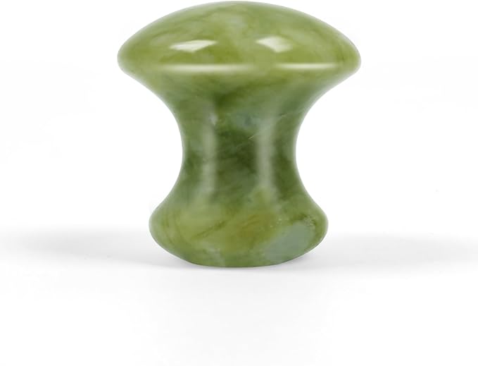 Mushroom Jade Gua Sha Facial Tools, Jade Roller Guasha Massage White Crystal Jade Stone Mushroom Shaped Face Lift Remove Wrinkles Massager for Women Spa, Body Relaxing (Green Jade)