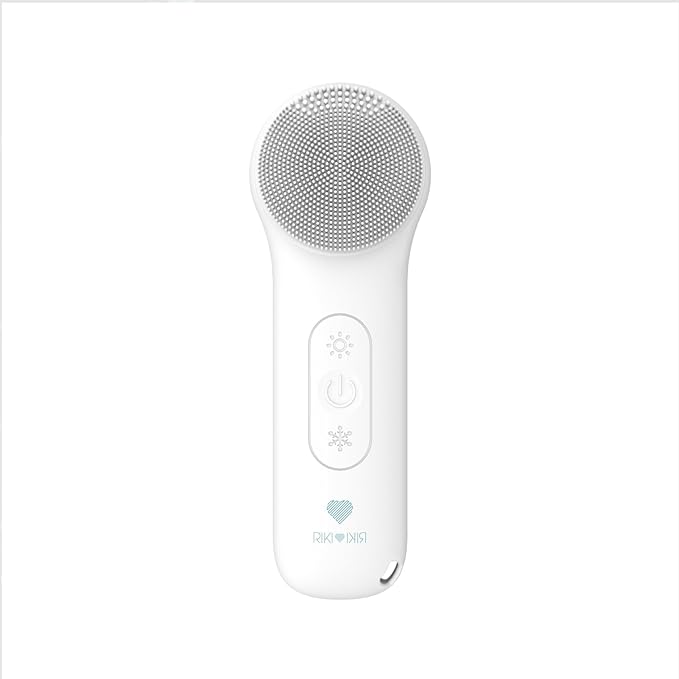 Electric Silicone Face Scrubber - 2-in-1 Facial Rotating Vibrating Exfoliating Brush - Waterproof & Portable, Rechargeable, for Cleaning, Exfoliation, Massage, Suitable for Men & Women (White)