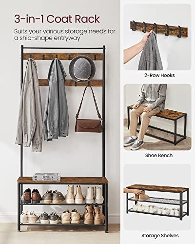 VASAGLE Coat Rack, Hall Tree - Image 3