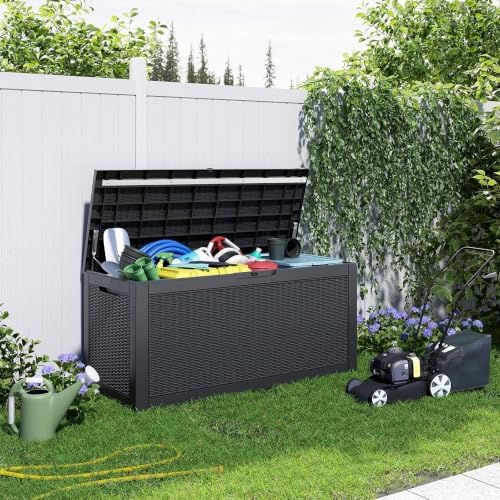 130 Gallon Outdoor Storage Box Waterproof, UV Resistant Resin Deck Box - Image 2