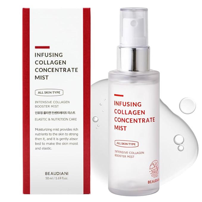 Collagen Facial Mist – Hydrating & Firming Spray for Face, Anti-Wrinkle Korean Skincare, Daily Moisturizer & Skin Tightening Mist with Nourishing Collagen (1.69 fl oz)